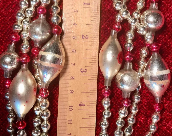 Beautiful Extra Long 12ft Antique Mercury Glass Bead Christmas Garland