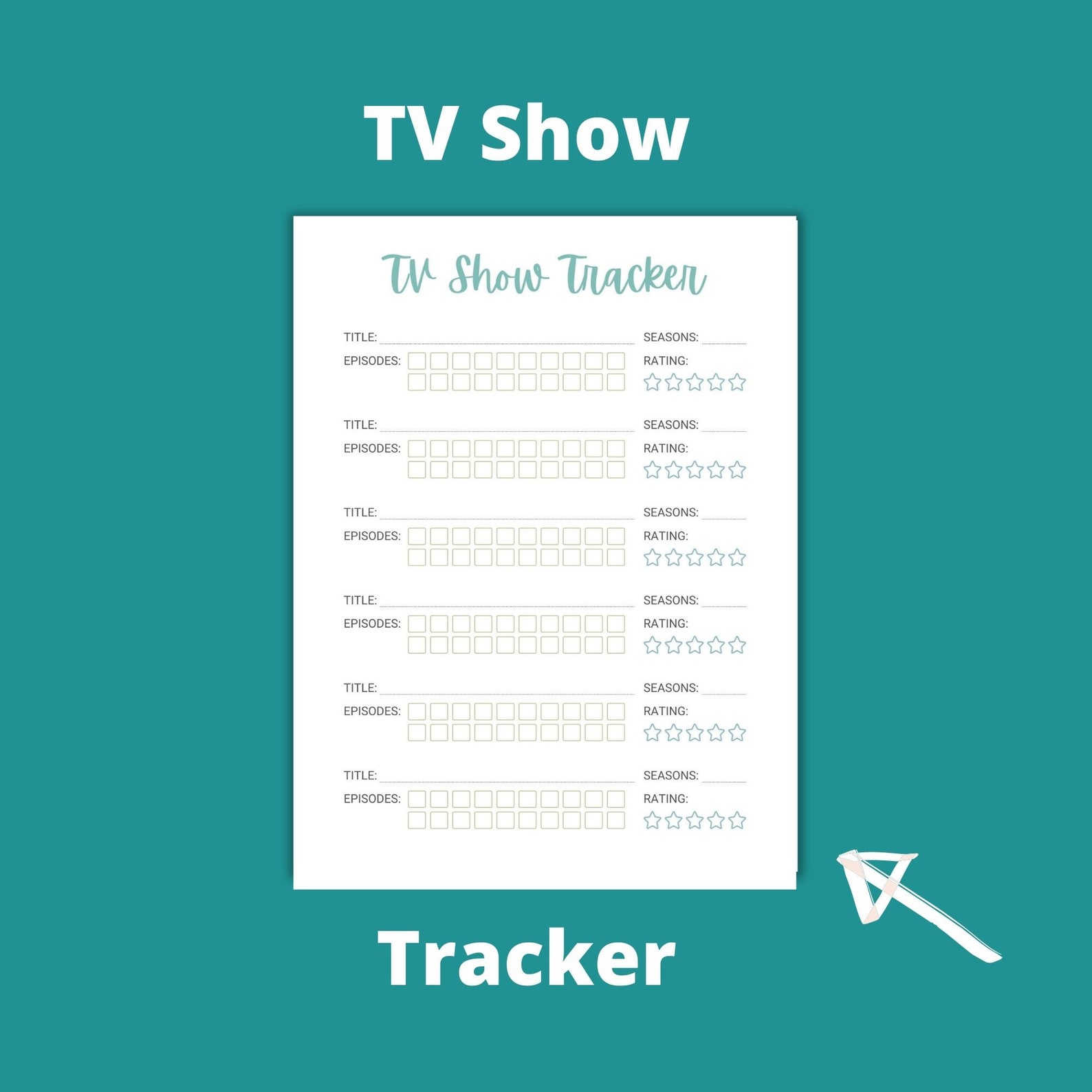 Printable TV Show Tracker Shows to Watch Series Tracker - Etsy