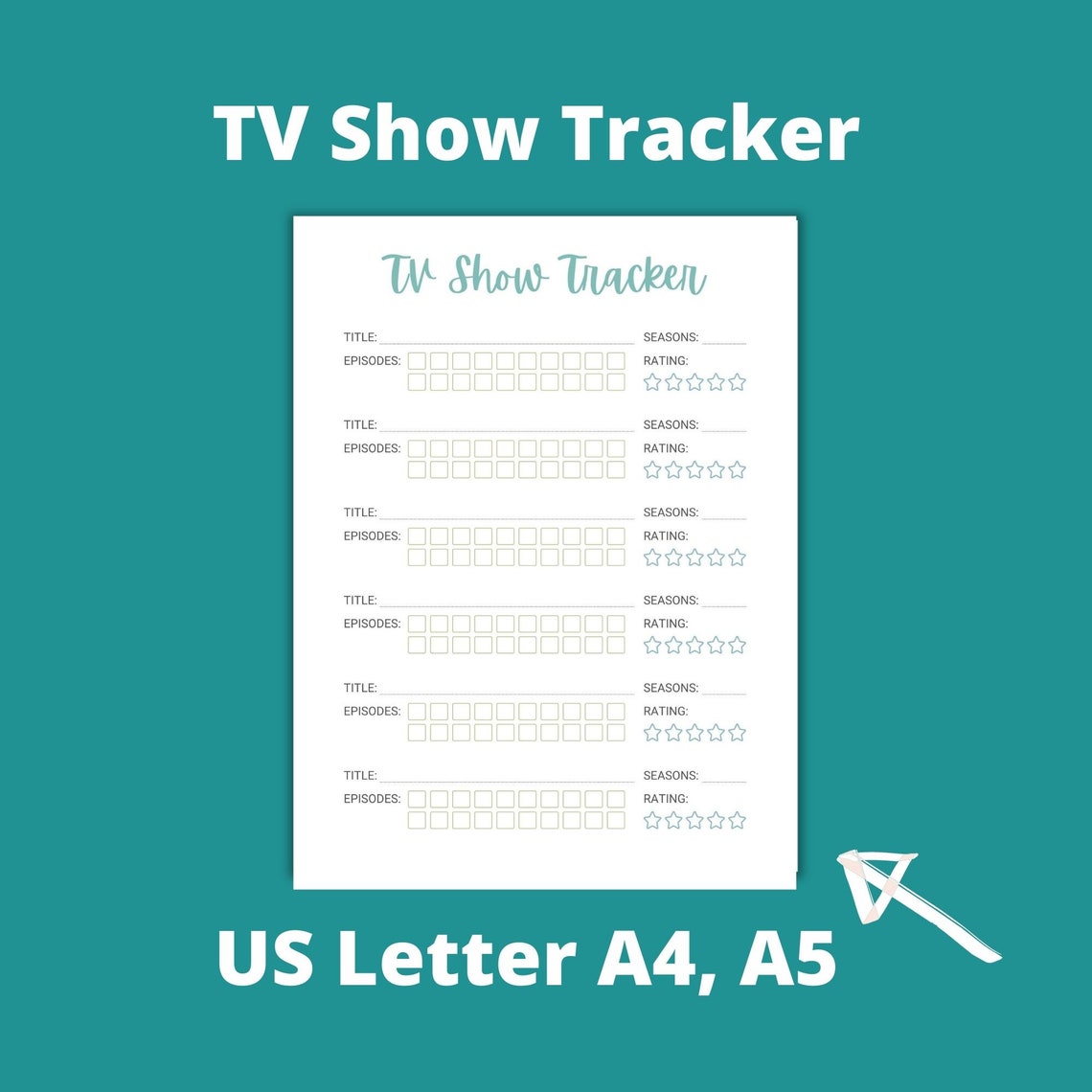 Printable TV Show Tracker Shows to Watch Series Tracker - Etsy