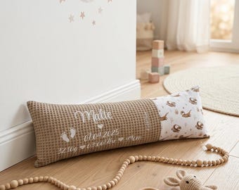 Babygeschenk Geburt - Geburtskissen mit originalen Maßen - Kissen m. Geburtsdaten für Babys - Babyzimmer - Geschenk Geburt - W32, S1, Otter