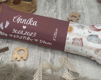 Geburtskissen Gewicht Größe Kissen Geschenk Geburt Taufe Echtmaß Originalgewicht, Boho Wolke neu