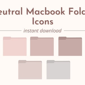 Neutral Macbook Folder Icons | Desktop Organization | PC