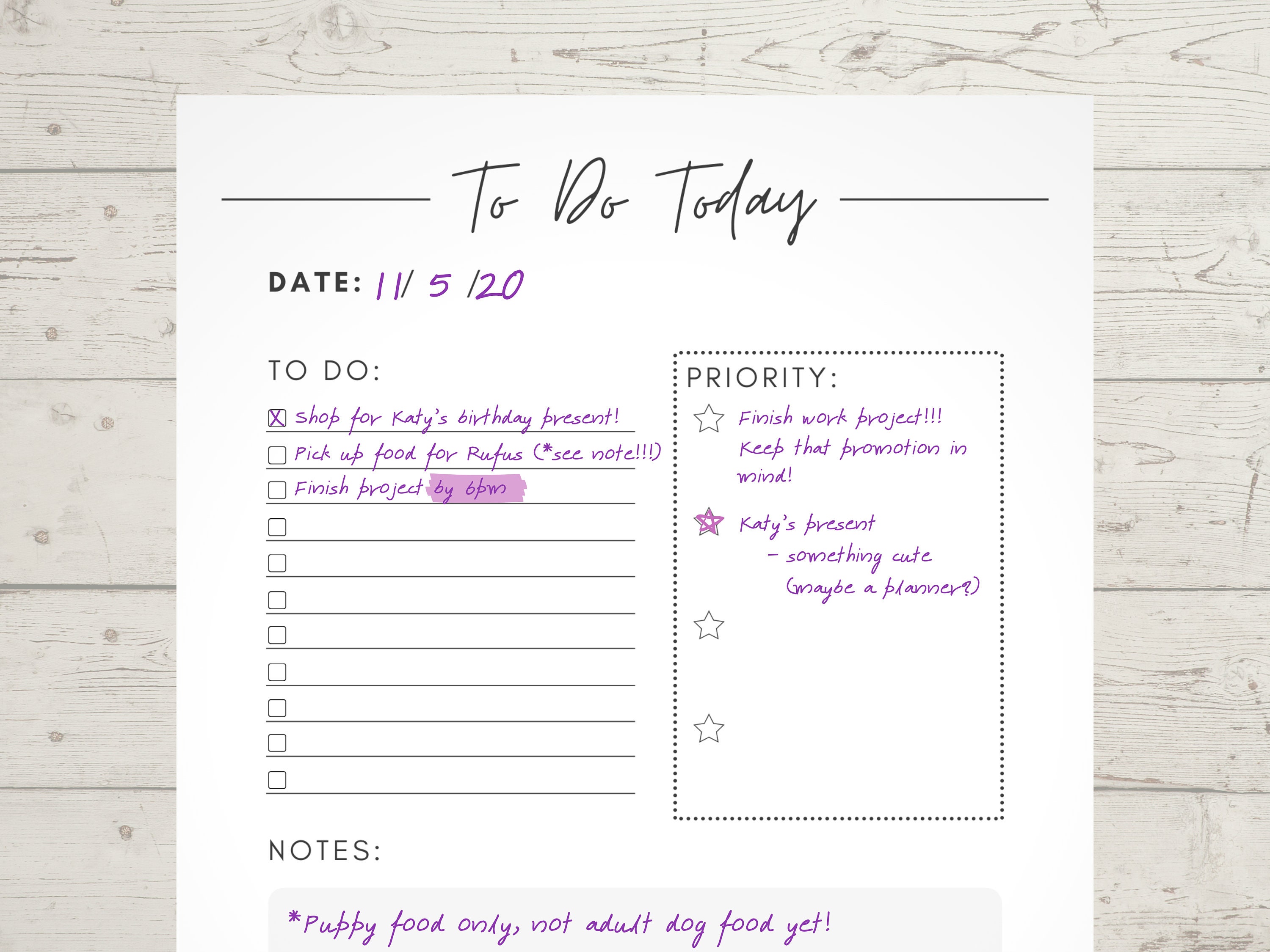 Notability Daily Planner Template