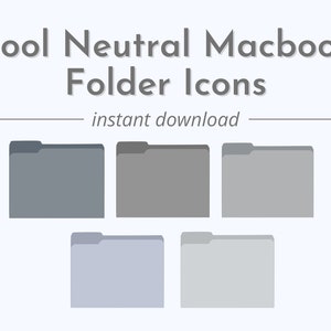 Cool Neutral Macbook Folder Icons | Desktop Organization | PC