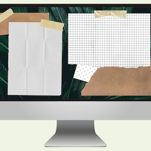 Plant & Paper Desktop Wallpaper | Collage | Background Organizer