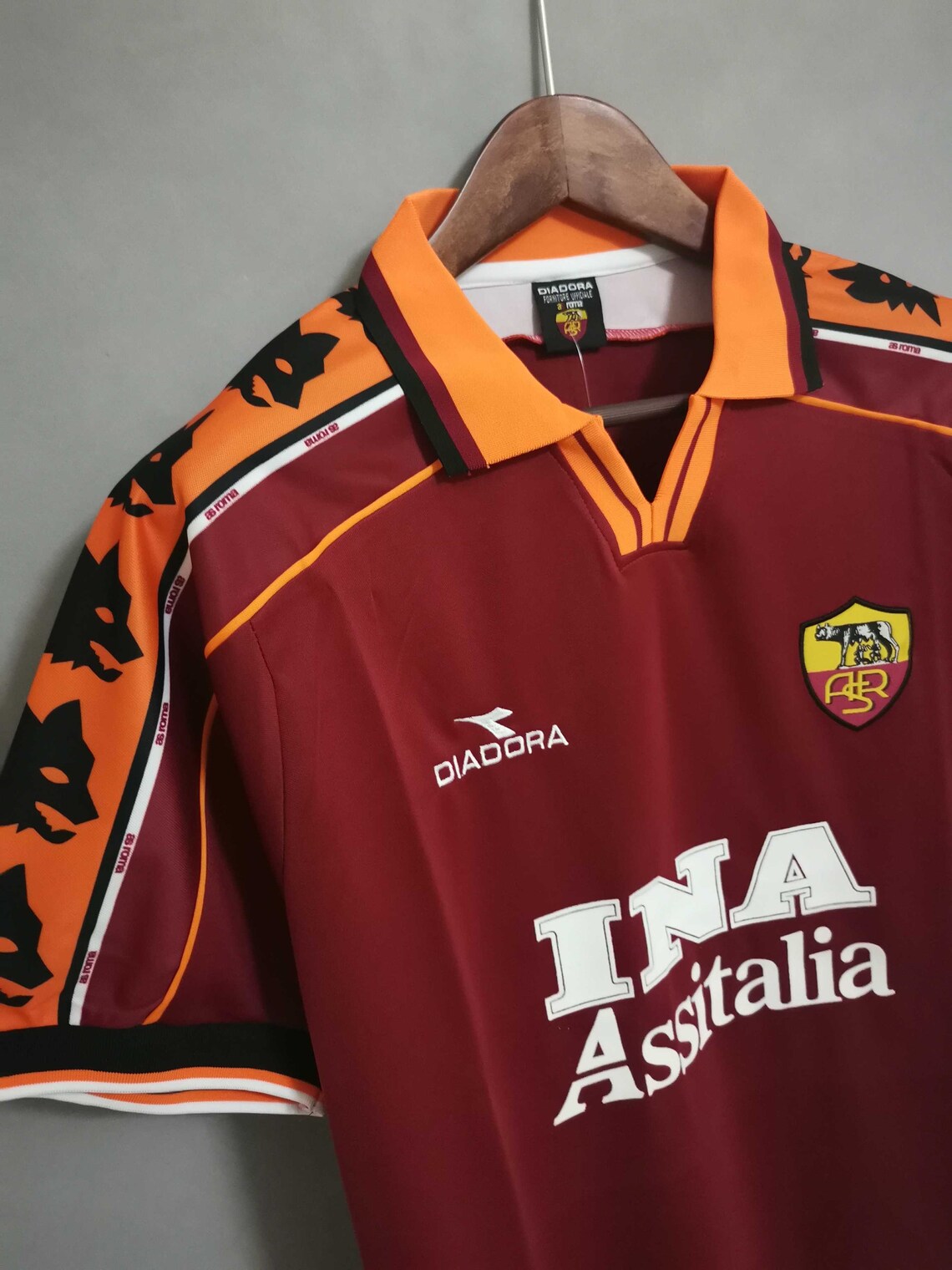 Retro 1998/1999 As roma Home Soccer Jersey Football Shirt Mens Etsy