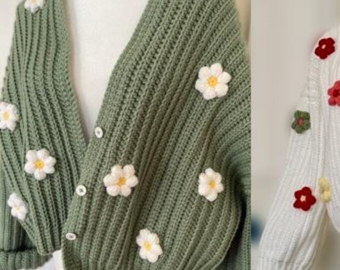 Flower Applique Silk Cardigan main image 1