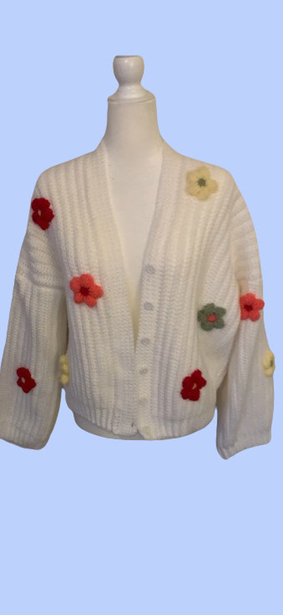 Flower Applique Silk Cardigan