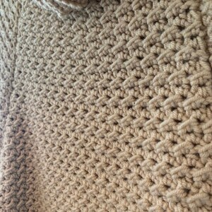Beige Handmade Crochet Sweater Textured Stitch Comfortable Oversize - Etsy