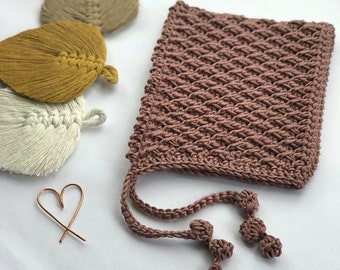 Solo PATRÓN de capó de ganchillo - Little Oak Pixie Bonnet Bebé recién nacido Niño pequeño (inglés)