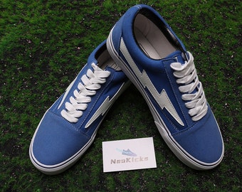 blue vans with lightning bolt