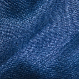 Linen Dark Navy Blue Fabric by the yard