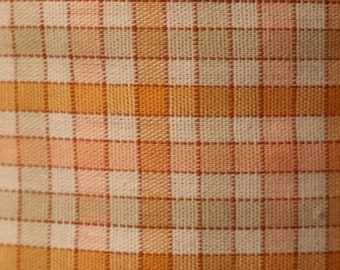 Cotton Shirting, Orange Plaid sold by the YARD