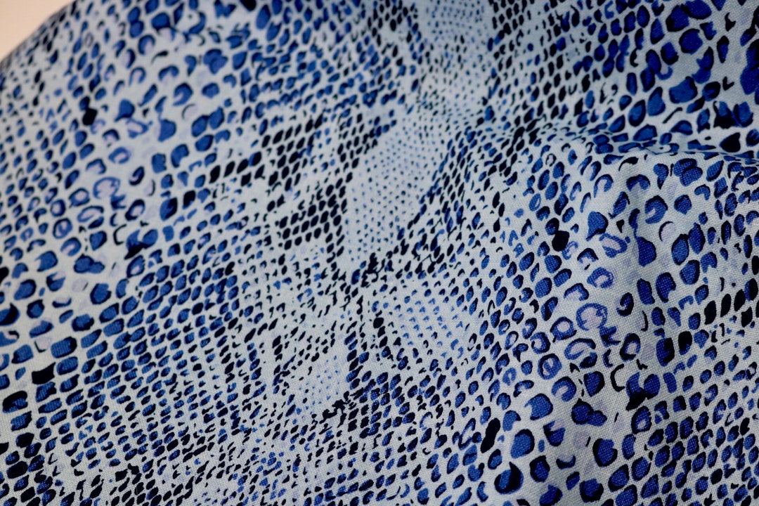 Cotton Fabric by the Yard With Blue Reptile Pattern SOLD by the Yard - Etsy