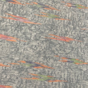 Grau/Orange Baumwoll Chintz
