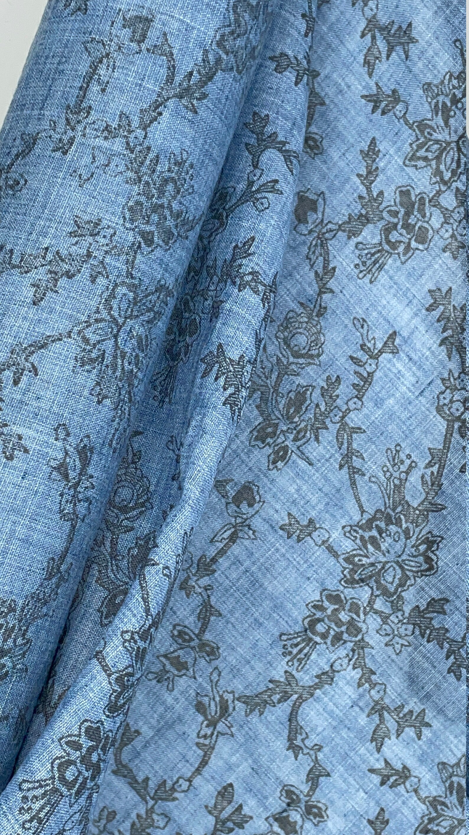 Blue Voile Fabric by the Yard Etsy UK