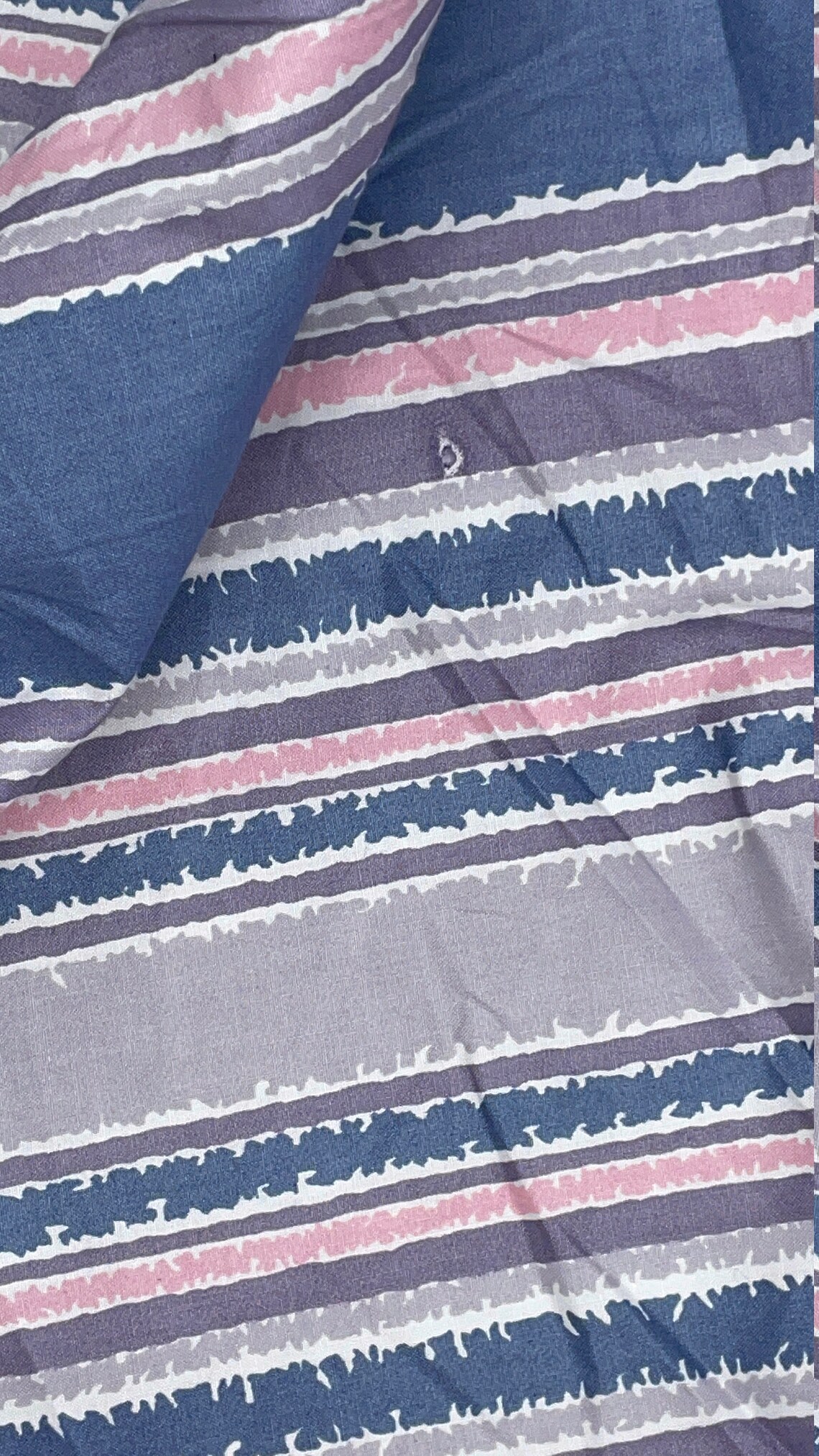 Cotton Chintz Blue Striped Fabric by the Yard Etsy