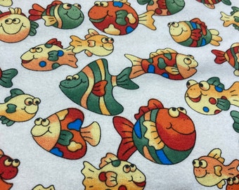 Fishies Cotton Flannel Fabric