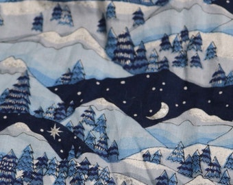 Winter Scene, Cotton Fabric by the yard