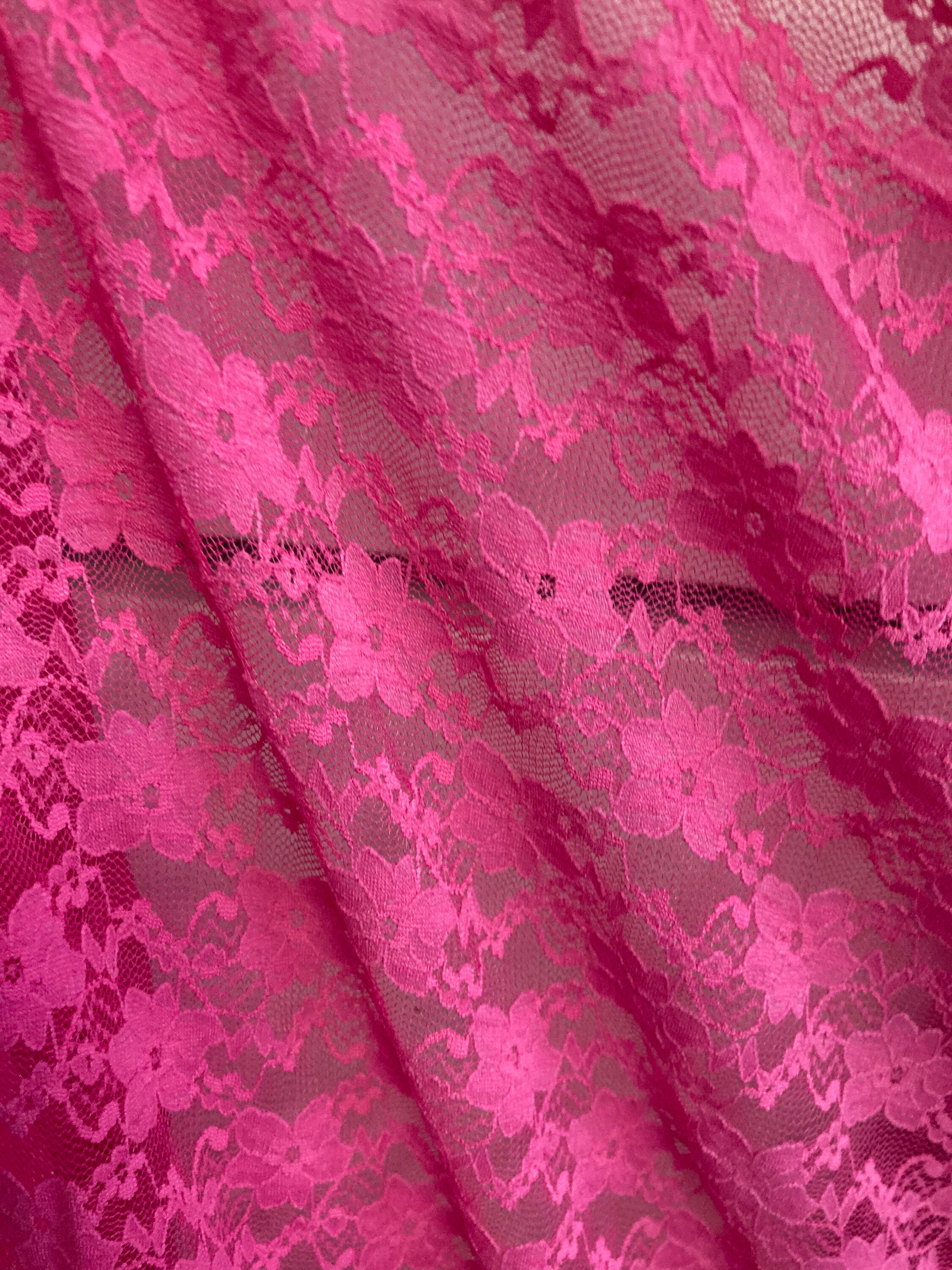 Pink Lace Polyester Fabric - Etsy