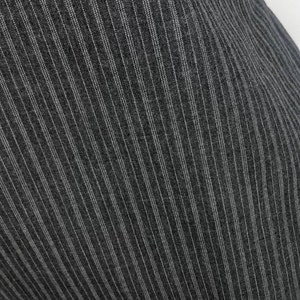 Gray w/silver pinstripe, Polyester Gabardine Suiting Fabric sold by the yard