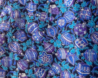 Blue and Purple, Cotton w/ ornament motif