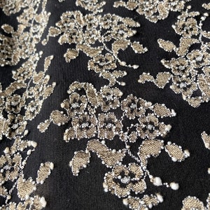 Floral Black Lace w/ Taupe Flowers