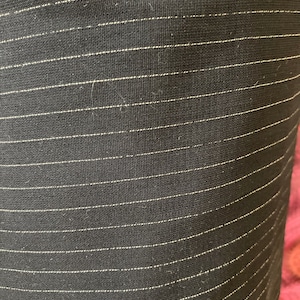Gold Pinstripe Black Polyester Shirting Fabric