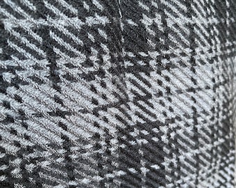 Noir/gris chiné, bouclé, laine mélangée