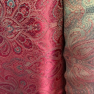 Jacquard Red & Green, Home Decor, Outerwear, Fabric
