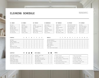 Editable Cleaning Planner | Daily, Weekly, Monthly Checklist (Canva Template)