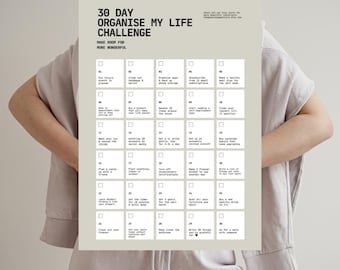 30-Day Life Reset Challenge | Printable Self Improvement Planner | Digital Wellness & Productivity Challenge