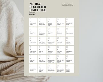30 Day Declutter Challenge | Minimalist Home Organisation Checklist (Printable PDF)