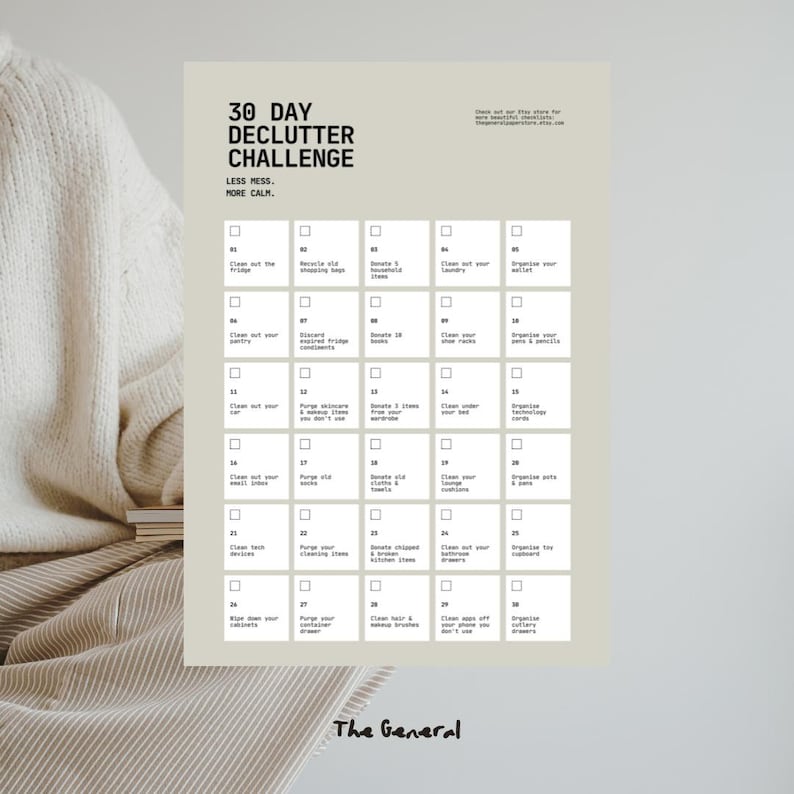 The 30 Day Declutter Challenge printable