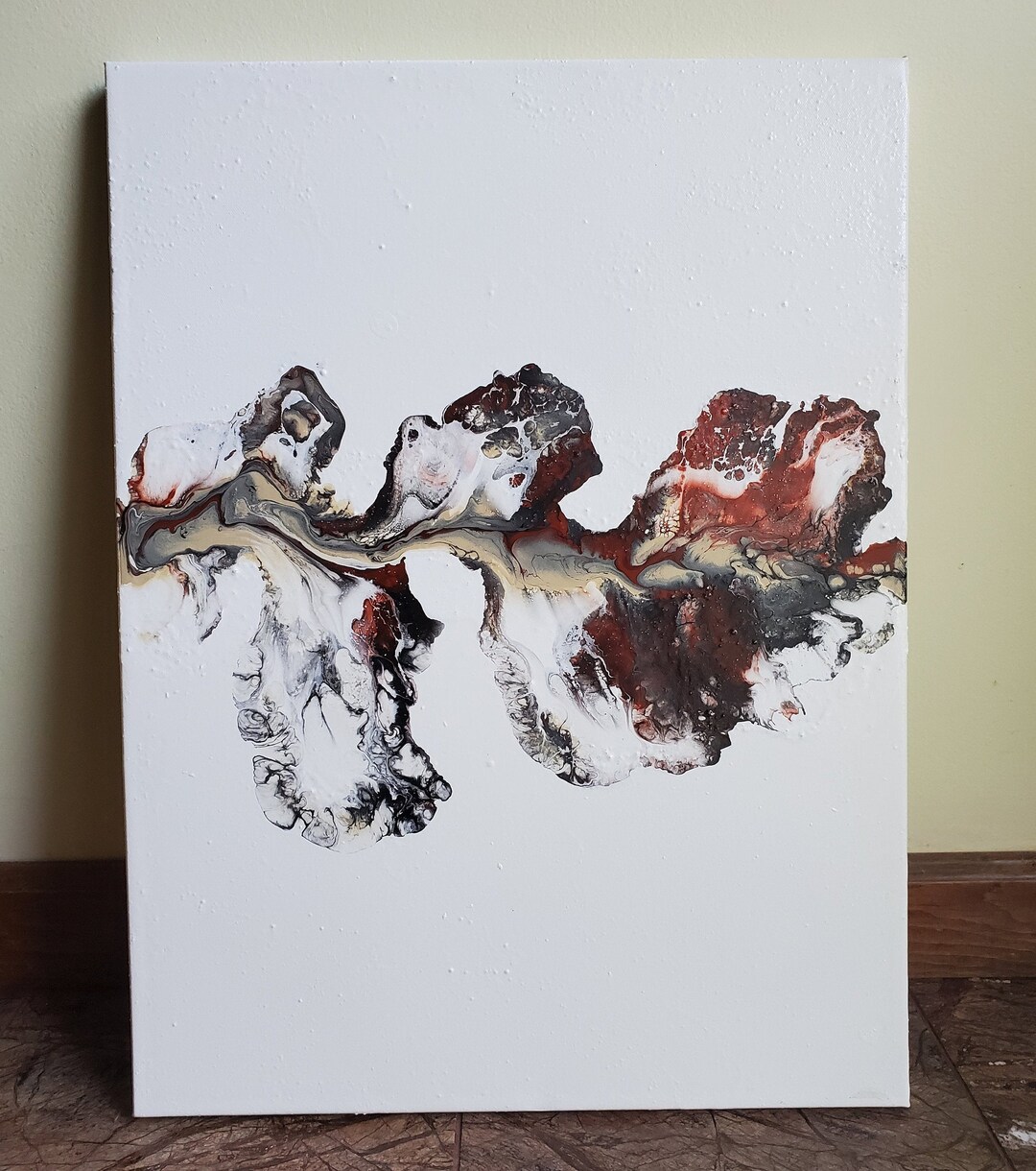 Rust: Fluid Abstract Painting by Abundantbircharts; 18x24in Canvas - Etsy