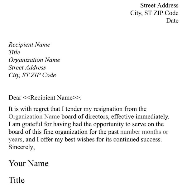 Resignation Letter