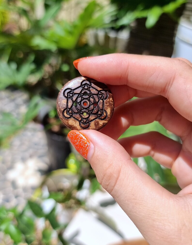 10 or 25 Pcs Mix Symbol Bundle Available Metatrons Cube Coconut Shell