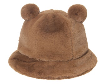 Bear hatbaby bear hatbaby bear bonnetbear bonnethat with bear earsbaby hat with bear earsbrown bear hatbrown baby bear hatminky hat