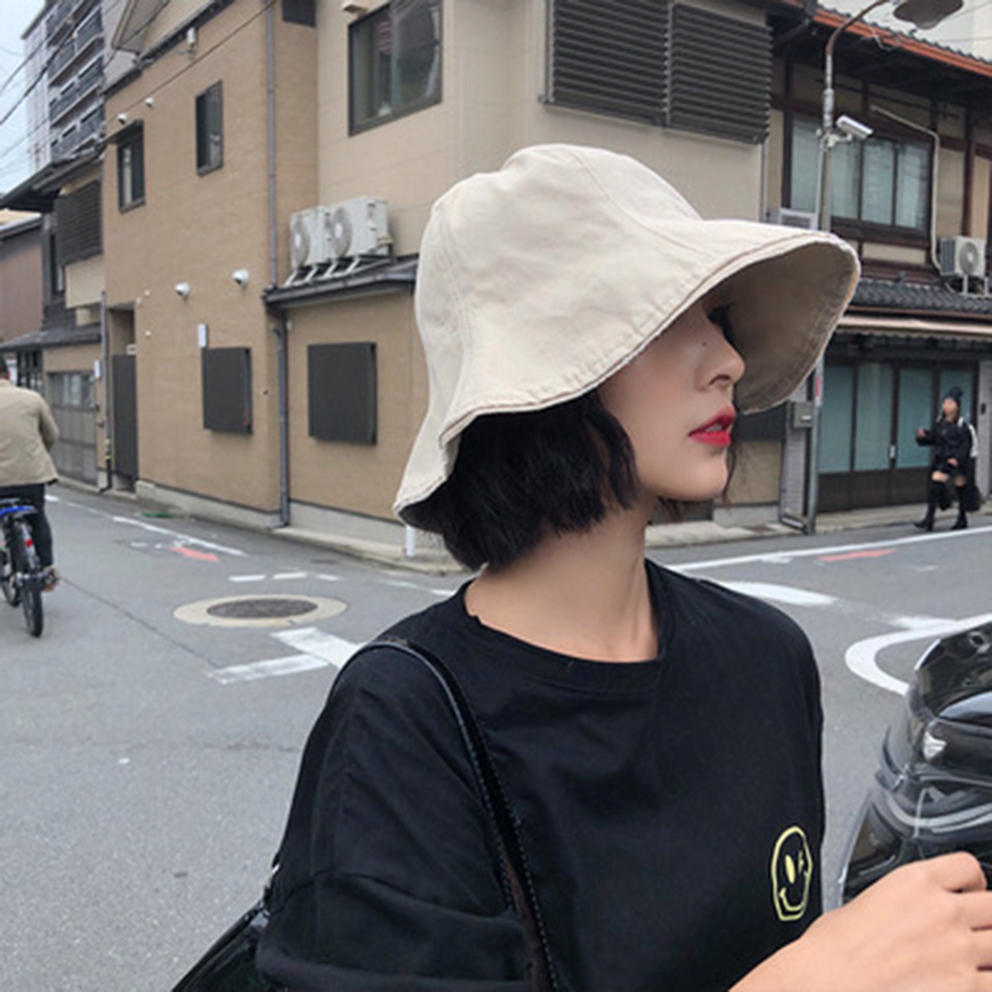 Japanese Frayed Bucket Hat Wide Brim Bucket Hat Foldable | Etsy