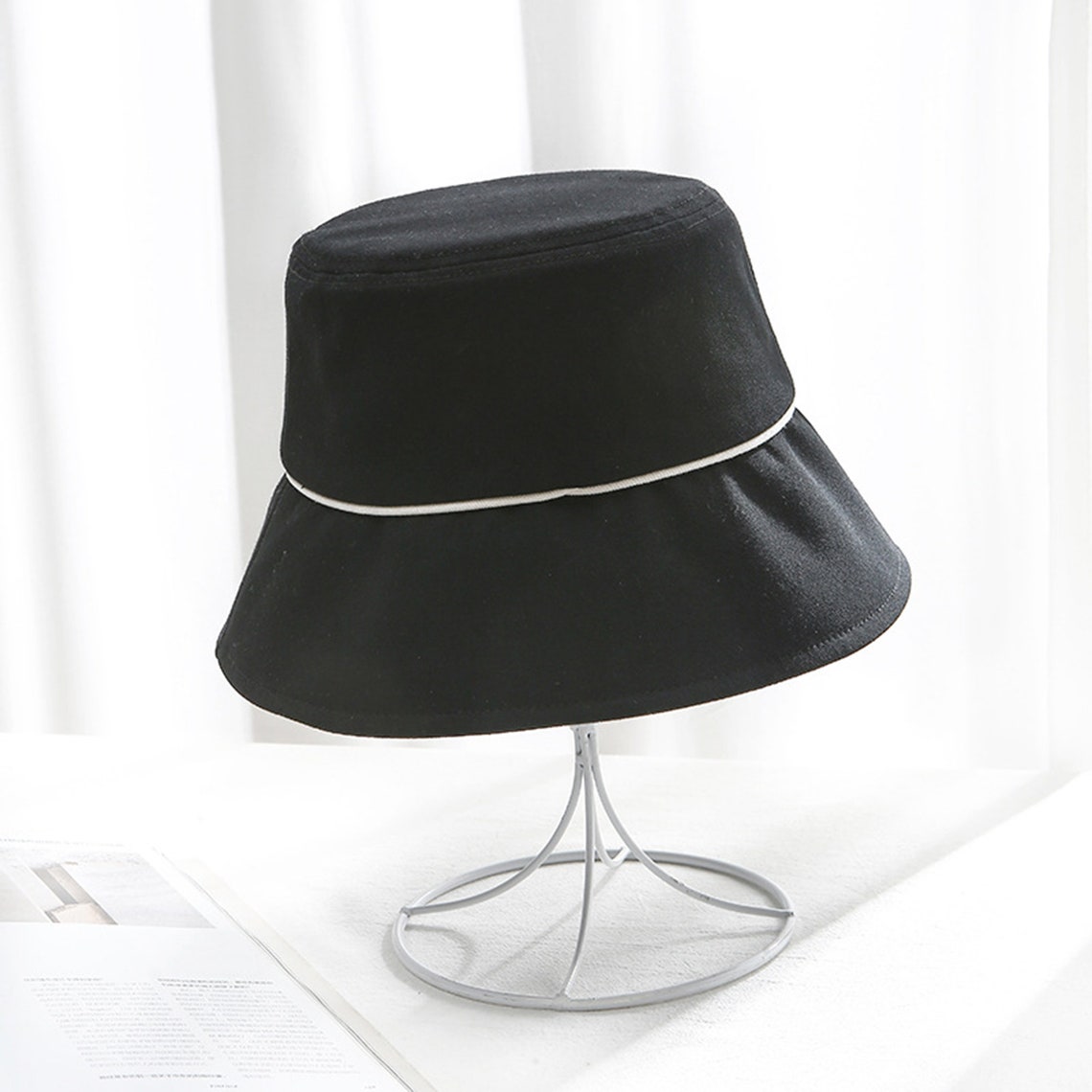 Japanese Fashion Bucket Hat Wide Brim Bucket Hat Foldable | Etsy