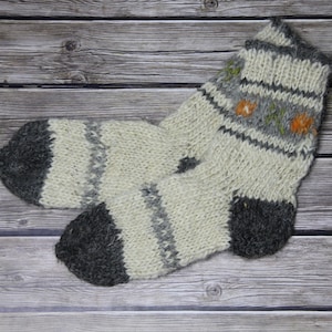 Made In Ukraine Hand Knitted Real Wool Socks Organic Wool Slipper Socks Eco Friendly Wool Organic Handmade Ethnic Natural Wool Socks