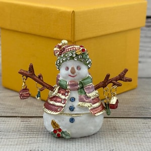 Ukrainian Faberge Style Christmas Figurine 2.16&quot; or 5.5 cm, Hand Crafted With Enamel & Swarovski Crystals, Christmas Figurine, Home Decor