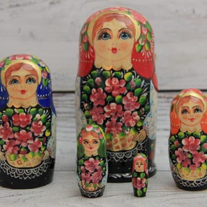 Ukrainian Doll Hand Painted Nesting Doll 5 pieces, Ukrainian Doll 4.72&#39;&#39; or 12 cm, Wooden Toy, Home Decor, Kids Gift, Kids Room Decor