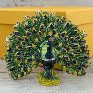 Ukrainian Faberge Style Christmas Figurine 3.14&quot; or 8 cm, Hand Crafted With Enamel & Swarovski Crystals, Christmas Figurine, Home Decor