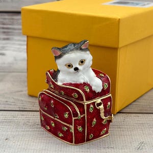 Ukrainian Faberge Style Christmas Figurine 2.36&quot; or 6 cm, Hand Crafted With Enamel & Swarovski Crystals, Christmas Figurine, Home Decor