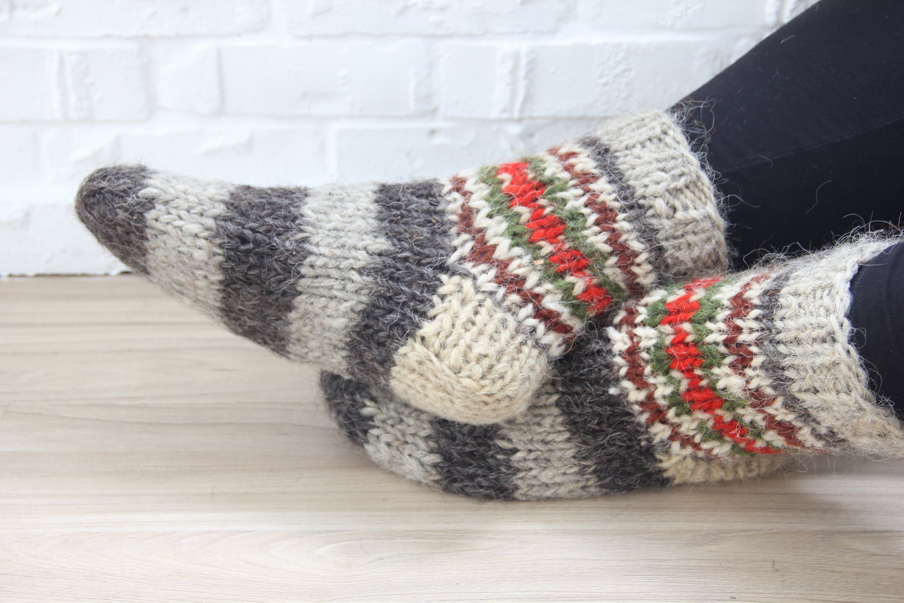 Hand Knitted Woolen Socks Real Wool Socks Eco Friendly Wool Etsy