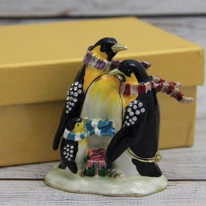 Ukrainian Faberge Style Christmas Figurine 2.75&quot; or 7 cm, Hand Crafted With Enamel & Swarovski Crystals, Christmas Figurine, Home Decor