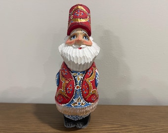 手彫りの木製サンタクロース：ウクライナの民芸品、手描き - Etsy 日本