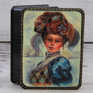 Lacquer Box, Ukrainian Art Painting School, Portrait, Handmade, Jewelry Box, Home Decor, Gift Box