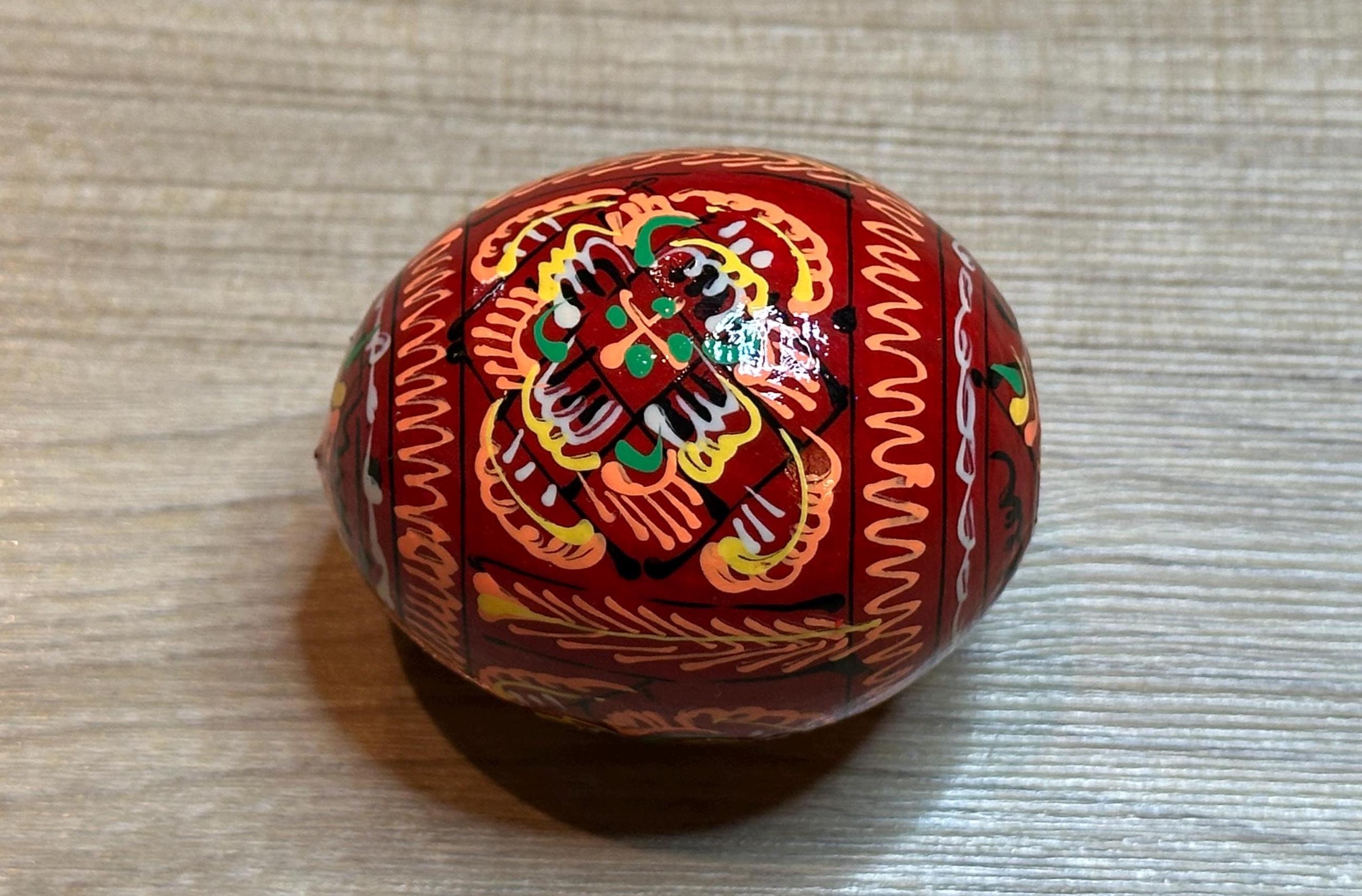 MADE in UKRAINE Hand Painted Wooden Easter Egg, Ukrainian Pysanka ...
